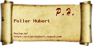 Poller Hubert névjegykártya